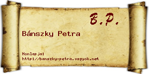 Bánszky Petra névjegykártya